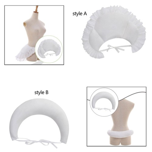 Women white bustle roll dress - white,