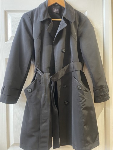 Ladies black belted mac - black,