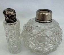 Two Antique Cut Glass Perfume