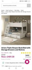 Avairy Triple Sleeper Bunk Bed With Storage Drawers And Shelves