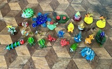 24 Miniature Lampwork Glass Art Animals Job Lot Murano Style Duck Bee Snail
