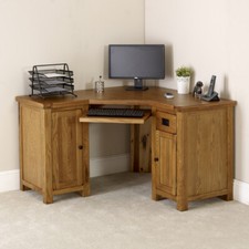 Rustic Oak Corner Desk with
