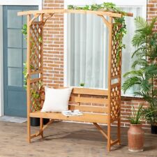 Wooden Garden Arbour Bench with Trellis Seat for Vines Climbing Plants Outdoor