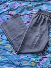 Ladies Tu Woman Dogtooth Checked Trousers Size 10 Elasticated Waist Smart Work