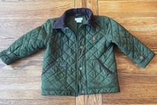 Ralph Lauren Baby Quilted Jacket 24M Olive Green Snap Button Coat Winter