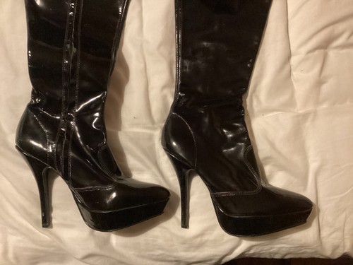 Patent leather thigh - , high