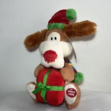 Flapping Ears Hound Dog Singing Dancing Christmas Plush Battery Operated Toy 13”