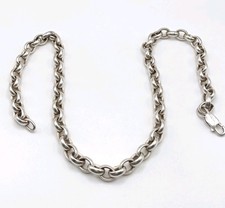 Heavy Vintage Sterling Silver Chunky Belcher Chain Necklace, 66 Grams