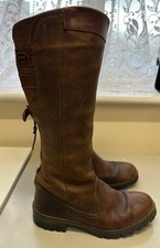 Ladies Dubarry Brown Leather Gore-Tex Knee High Boots Size UK 4 CG F04