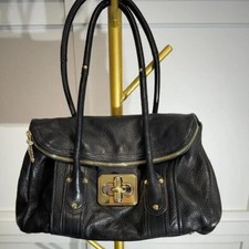 B. Makowsky Rockefeller Black Soft Leather Handbag