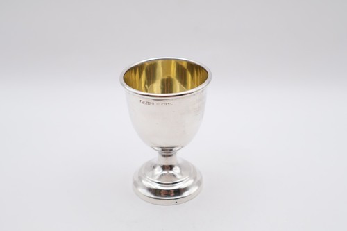 Antique solid silver - egg, cup