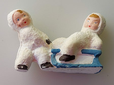 Vintage Christmas Snow Babies Cake Decoration