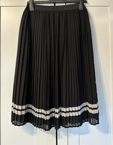 Black white pleated chiffon - black, &