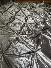 STUNNING  QUALITY SILVER VELVET  BEDSPREAD/ THROW  
