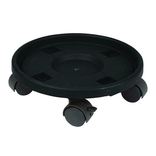 Black plastic pot trolley - plastic,