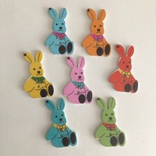 Bunny rabbit wooden buttons 33