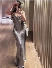 ZARA NEW WOMAN SILVER SATIN