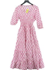 Pink City Prints Maxi Dress S in White