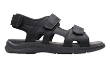 Mens Clarks Walkford Walk Sandals - Black Leather, Size 9 US [26171795] New NWT