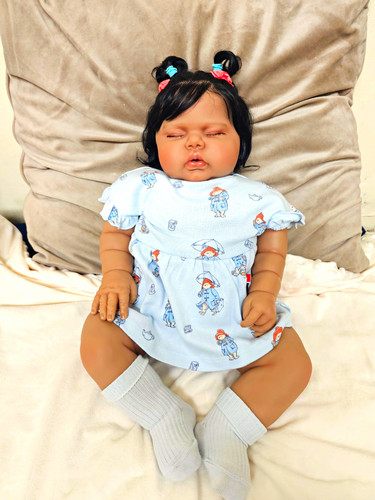 Reborn girl doll medium dark - reborn,