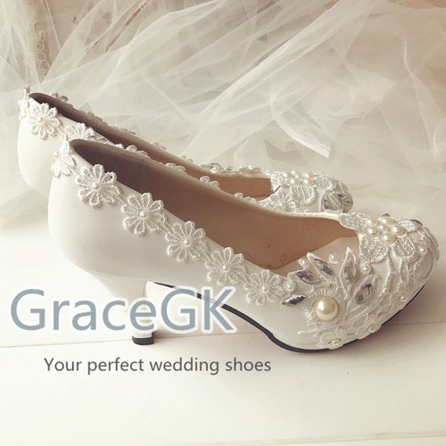 Lace white ivory crystal