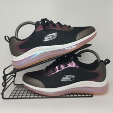 Skechers Women's UK 6 Skech-Air Element 2.0 Pretty Fancy Black Pink Trainers 