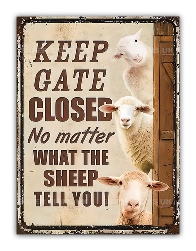 Funny sheep keep the gate - funny,