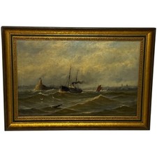 Victorian marine oil painting - marine,
