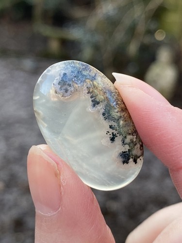 Dendritic moss agate cabochon - agate,