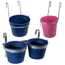 Bucket Ring Feeder 5L Galvanised Hanger Feeding Trough - Single / Double Ring