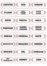 Tea Coffee Sugar Canister Label Stickers X 24 Kitchen Label Stickers Storage Jar