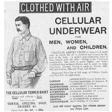 CELLULAR UNDERWEAR Victorian Advertisement 1892