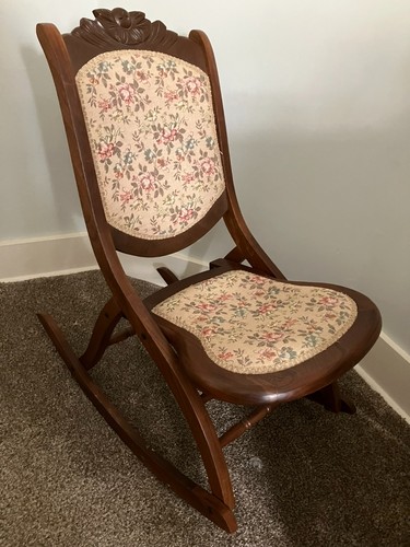 Folding antique wood rocking - folding,