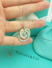 Tiffany & Co. Rare 1837 Rubedo Silver Interlocking 3 Circles Pendant Necklace
