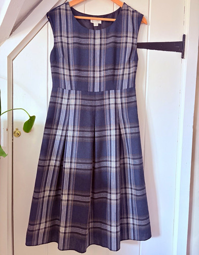 Monsoon navy plaid wool blend - plaid,