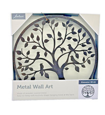 Metal Tree of Life Wall Art Decor Black 40cm Round Home Belavi M1 G415