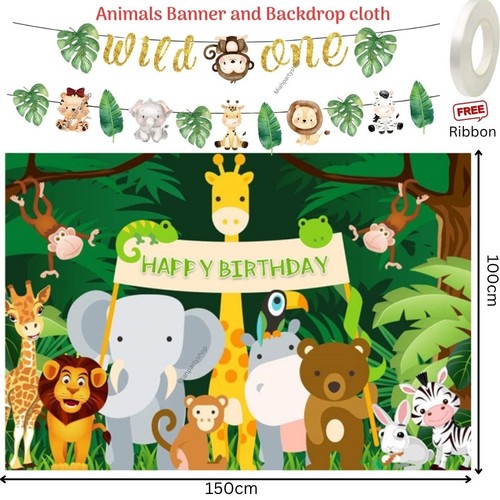 Jungle animals birthday - , banner