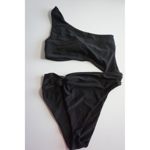 Black one shoulder cutout - black,