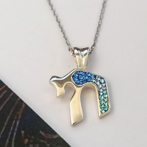 Men silver chai necklace - men's,
