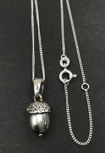 Acorn necklace pendant - ,, solid