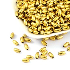 500pcs Plastic Acrylic Rice Beads Golden Plated Spacer Bead 8x4mm Craft Making