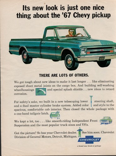 1967 look chevrolet - ad, lots