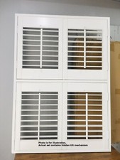 Window Plantation shutters Blinds, W 84.9 cm, H 120 cm, White, Tier On Tier