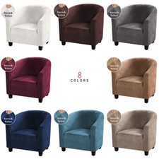 Tub Chair Covers Slipcovers Elastic Velvet Fabric Armchair One Seater Sofa Cover