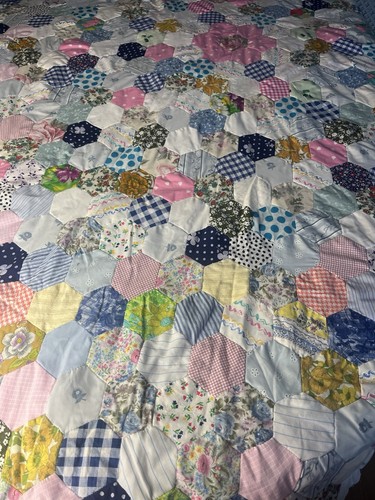 Vintage hexagons patchwork - hexagons,