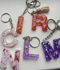 Resin Key Ring with Personalized Letter/Initial Number