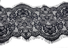 Vintage Black Lace Trim Bundle-Wide Lace for Sewing, Crafts, Lingerie, Gothic