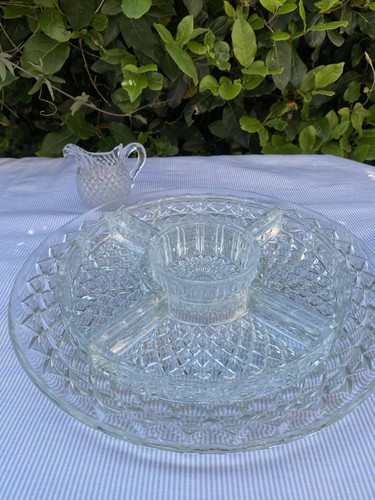 Vintage glass chip dip relish - vintage,