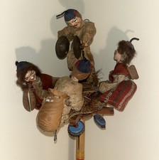 Folk Art 20th Century Cranked Automation Toy/ Automata Hand Operated Toy Stick