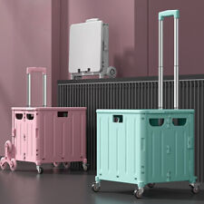 Shopping Trolley Cart Collapsible Folding Rolling Car Boot Storage 2/4/8 Wheels 